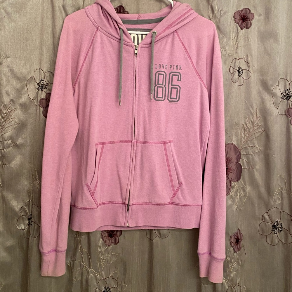 PINK zip up with grey accents